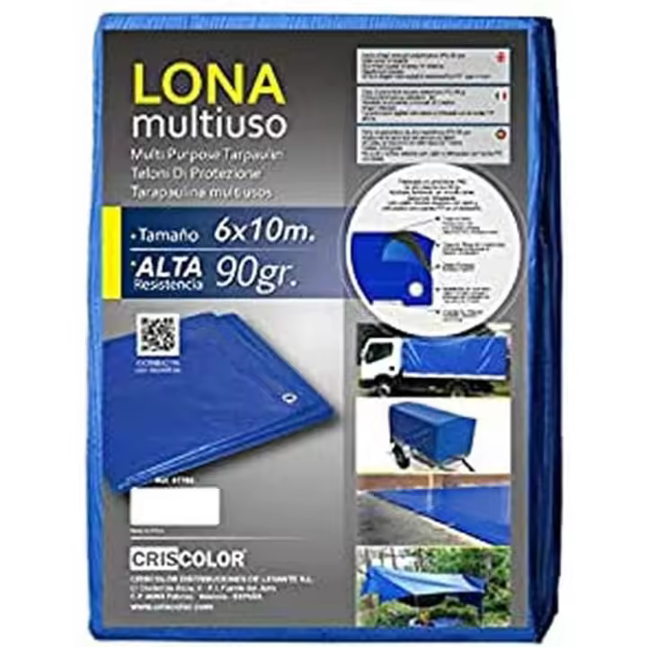 Lona Impermeable Reforzada  Azul – Multiusos para, Moto, Madera, Camping y Protección Exterior - 1