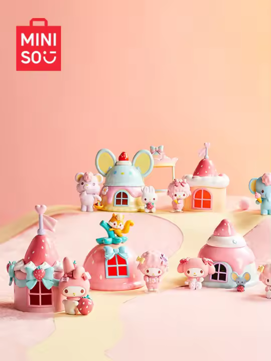 MINISO Authentic My Melody Serie Piano De Casa Ornamento Hecho a Mano Para Niños Regalo Lindo De Caja Sorpresa Modelos De Películas Y TV - 1