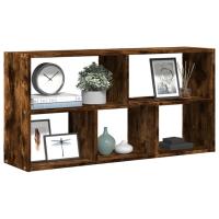 vidaXL Estante de pared madera ingeniería 100x25x50 cm en color Roble ahumado/Roble Sonoma/Negro y más | práctico organizador multiusos diseño compacto funcional - details 0