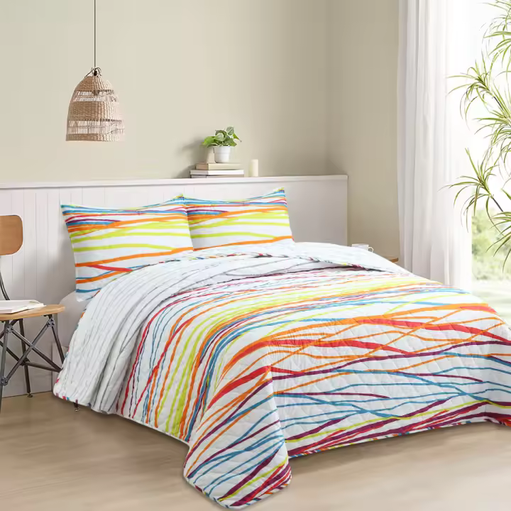 Novotextil Colcha Boutí Estampada Premium Tamaños 90  105 135 150 cm Relleno 100% Algodón 200gr/m² Ultra Transpirable Tejido Exterior AlgodónPoliéster de Alta Calidad Inclue Fundas de Almohada a Juego Cubrecama Ligero Verano - 1