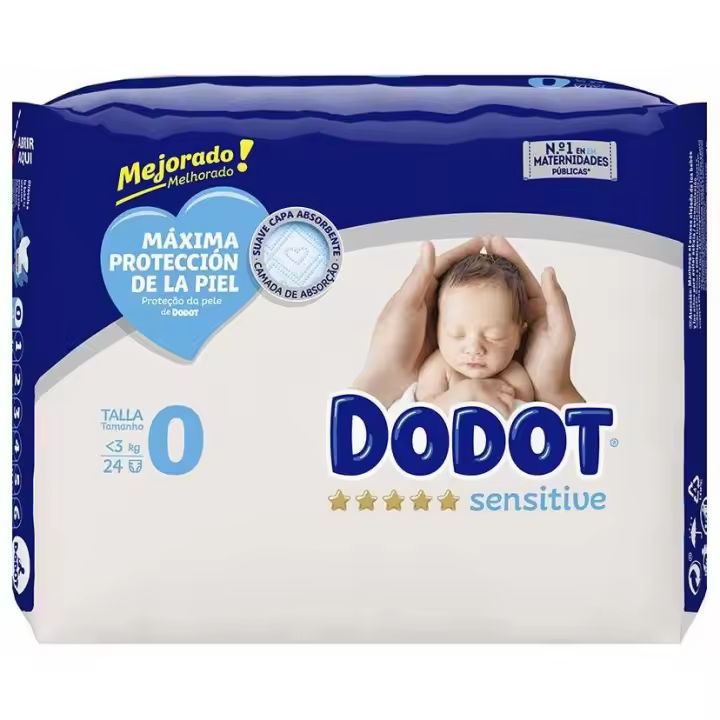 Dodot Sensitive Pañales Recien Nacido Talla 0 (24 Uds.) - 1