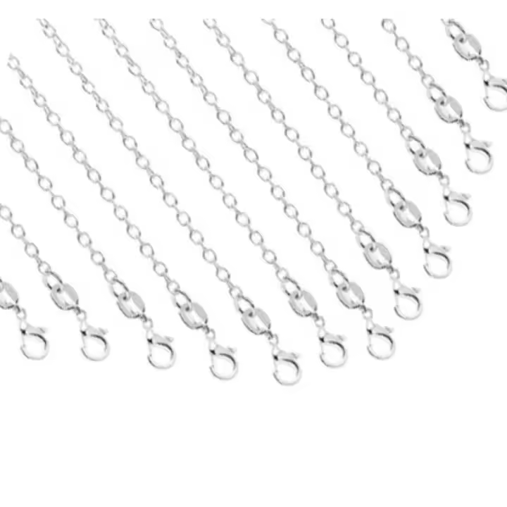 Paquete de 26 cadenas de collar con cierres de langosta, dijes de cadena chapados en plata para plata 925, cadenas de serpiente cruzada, cadena DIY, cadena de cable a granel - 1