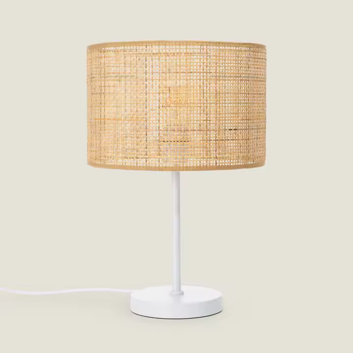 Ledkia Lámpara de Mesa de Ratán y Metal Baracoa ILUZZIA Diseño Único y Elegante - 1