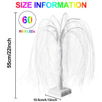 Árbol De Bonsái Weeping Willow LED Con Luces De Hadas Cambio De Color Para Decoración De Navidad Y Fiesta En Mesa Incluye Pilas - details 10