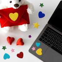 100pcs Pegatinas De Espuma Adhesiva Brillantes Para Niños Estrellas Y Corazones Para Manualidades Y Proyectos Escolares - details 3