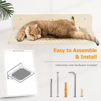 Cama Para Gato De Muro En Hamaca Para Grandes Gatos O Gatitos Muebles Con Alas Y Perches De Cuerda De Sisal Y Madera Para Saltar De PETRAVEL - details 6