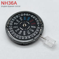 Movimiento Genuino NH36 De Japón Con Calendario En Inglés Y Español Coronilla a Las 3.0/3.8 En Negro/white Disc 4R36A Para Reparación De Relojes - details 0