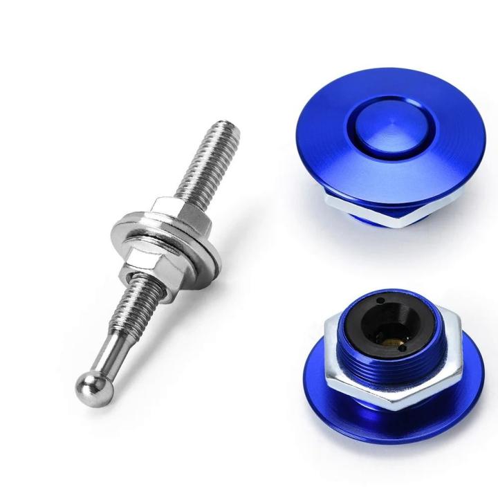 1Pcs Universal Aluminum Push Button Billet Quick Release Racing Car Front Bumper Hood Pin Engine Bonnet Lock Latch Clip Body Kit