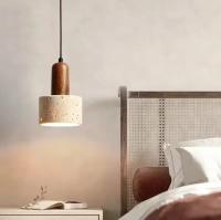 Meimon Lámpara colgante de piedra y madera con bombilla LED incluida. Luz fría, neutra o cálida. Ideal para comedor, cocina o salón. Diseño natural y elegante.  Lámpara de comedor o lámpara de araña - details 9