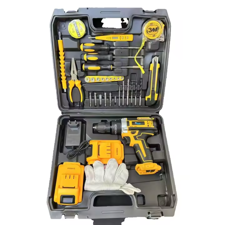 Taladro Inalámbrico Portátil de Alta Velocidad | 25 Niveles de Par Ajustable, Interruptor de Avance/Retroceso + Luz LED | Kit Multifuncional Recargable para Hogar y Profesional - 1