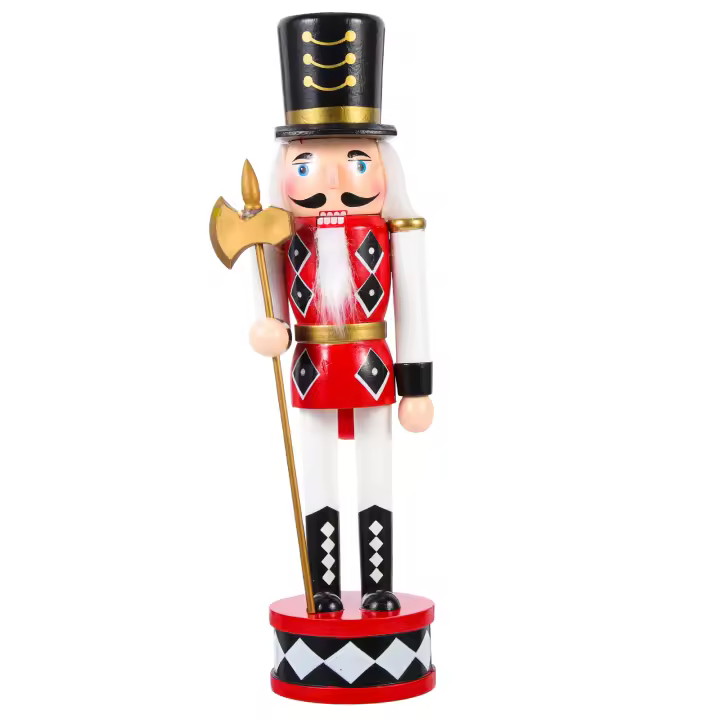 Nutcrackador De Pie Para Navidad Decoración De Interior Soldado De Madera Figura De Artesanía Decorativa Para Fiesta De Navidad - 1