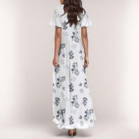 Vestido Largo Elegante Con Cuello En V Para Mujer Traje De Boda De Noche Fiesta Vestido De Fiesta Manga Corta Adecuado Para Primavera Verano Otoño - details 23