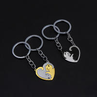 Llavero Yin Yang Gato Abrazando Pareja Acero Inoxidable 2 Piezas Regalo De Día De San Valentín Llaveros De Moda Unisex - details 4
