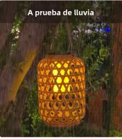 Lámpara Solar De Bambú Imitación 1PC Luz De Jardín Impermeable De Plástico Rattan Para Decoración De Courtyard Luz Solar Moderna - details 2