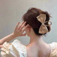 Pinza De Cabello De Satén Negro Para Mujer Estilo Elegante Y Sencillo Accesorio De Verano Para El Cabello En La Parte Superior De La Cabeza - details 4