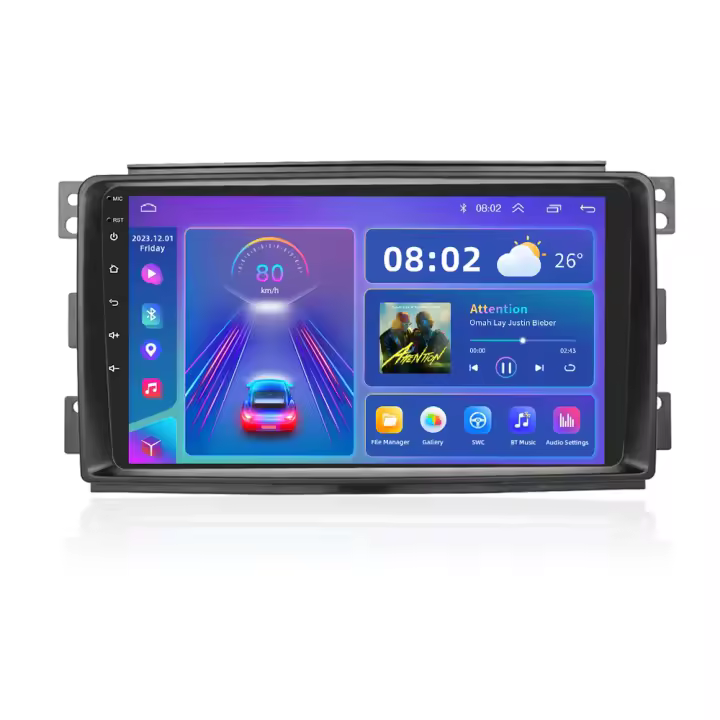 Podofo Radio de coche Android 2 Din para Mercedes-Benz Smart 2005 2006 2007 2008 2009 2010 Carplay 8+128GB AI Voice WIFI+4G DSP GPS Navegación Multimedia Reproductor de Video - 1