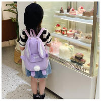 Mochila Personalizada Kawaii Con Orejas De Conejo Y Colgante De Oso Peluche Para Niñas Escolar Con Cierre De Cremallera Material Nylon Y Poliéster - details 17
