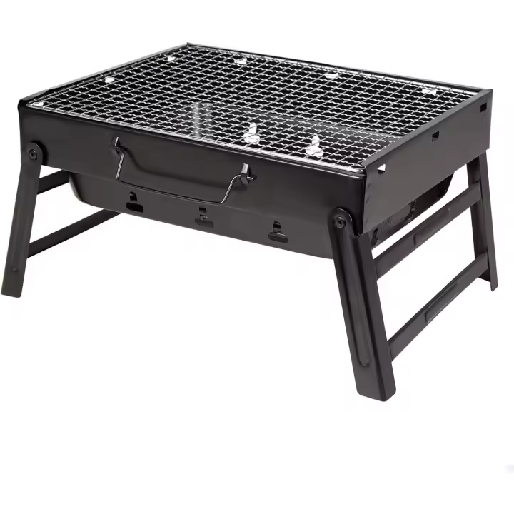 Barbacoa Portatil, de Carbon, con Parrilla, Plegable, Acero inoxidable, Camping accesorios, Acampada o Picnic, para Exterior, Terraza, Ligera. - 1