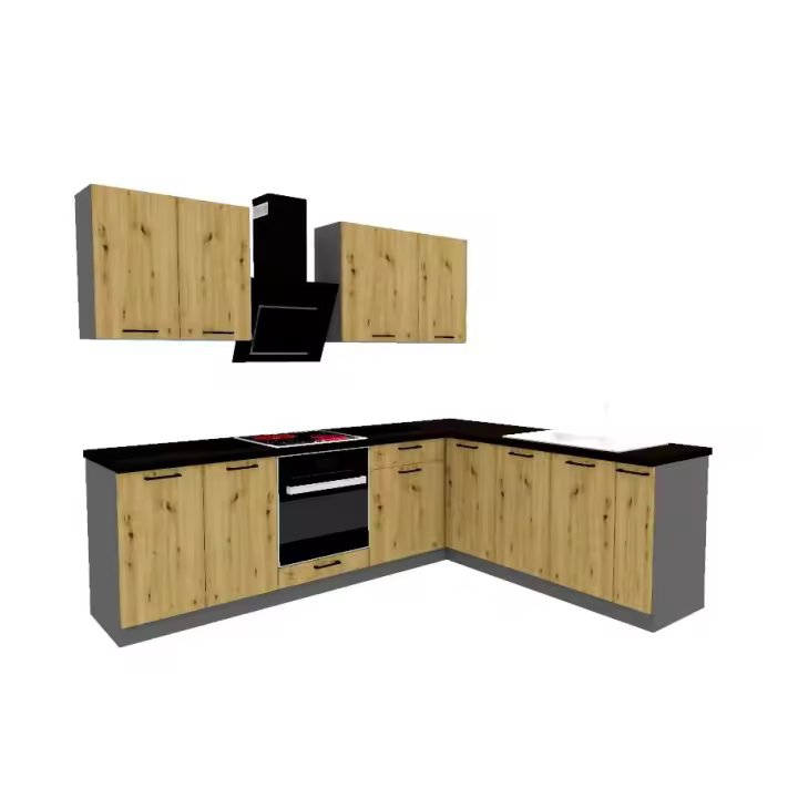 Muebles Cocina completa en L 200 260 cms color Roble Artesano ref-41 - 1