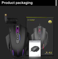 Ratón De Juego E-YOOSO X-41 Con Cable USB RGB 12400 DPI PAW3327 10 Botones Programables Sensor Óptico Para PC Y Laptop - details 12
