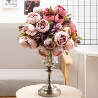 Peonía Artificial De Seda Para Vaso Decoración De Hogar Y Sala De Estar Estilo De Flores Silvestres Uso En Boda Y Acordeón - details 0