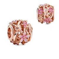 Encantos Colgantes De Margarita Rosa Con Abertura Para Pulsera Original Joyería De Primavera Para Mujer Regalo Popular - details 3