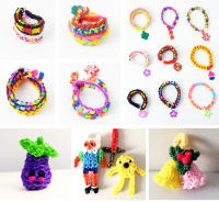 Bolsa De 300 Piezas De Banda De Goma Colorida Para Juguetes De Puzle DIY Y Pulseras Arcoíris Para Niños Juguetes Tejidos Y Horquillas - details 8