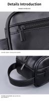 Bolsa De Viaje Para Hombres En Cuero Grande Con Múltiples Bolsillos Y Diseño Portátil Bolsa De Cosméticos De Negocios Con Cierre De Cremallera - details 12