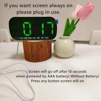 Reloj De Alarma Digital USB Potenciado Con Temperatura Fecha Doble Alarma Modo Nocturno Snooze Niveles De Brillo 5 12/24H LED Reloj - details 4