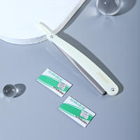 Juego Profesional De Afilador Para Hombres Con 2 Hojas Doble Corte Negro Y Blanco Acero Inoxidable Barbador De Cuchilla Recta - details 12