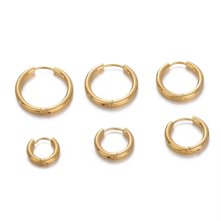 10pcs Aretes Pequeños De Acero Inoxidable Para Punción De Oreja Y Cartílago 8-18mm Mujer Colgante Circular Redondo Para Creación De Joyería DIY - 1