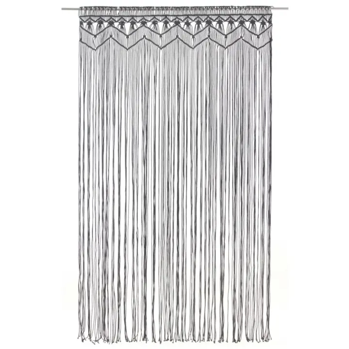 Cortina de macramé algodón gris antracita 140x240 cm - 1