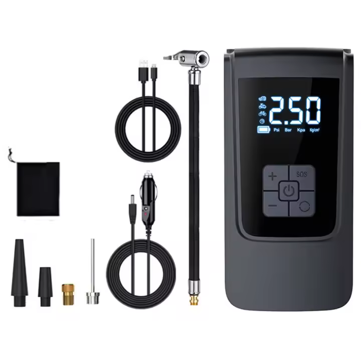 Inflador de Neumáticos Inteligente para Coche Bomba de Aire de Alta Capacidad con Luz LED 7,4/12V - 1