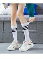 4-Pack Medias Hasta La Rodilla Para Mujer Textura Ribbed Estilo Elegante Soporte De Pierna Y Calf Media Color Negro Y Blanco - details 0