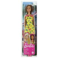 Muñeca Barbie chic castaña vestido amarillo con mariposas y zapatos rosas 30 cm - details 1