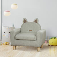 HOMCOM Sillón Infantil Mini Sofá para Niños de +3 Años con Asiento Acolchado Reposabrazos Bolsillo de Almacenamiento y Estructura de Madera Carga 45 kg 61x42x53 cm Marrón - details 1