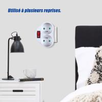 Tomas de corriente con interruptor, recleta de enchufes 2 en 1, Toma de comparación ideal para el hogar, La Oficina, El dormitorio, 16 A, 230 V, color Blanco - details 3