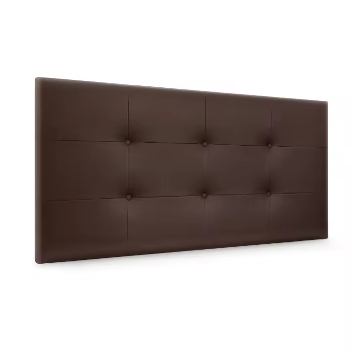 DHOME Cabecero Capitone Tapizado Polipiel o Tela Acualine con 8cm de Grosor Cabezales de Cama Acolchado Capitoné Cabeceros de Cama (Chocolate Polipiel) - 1