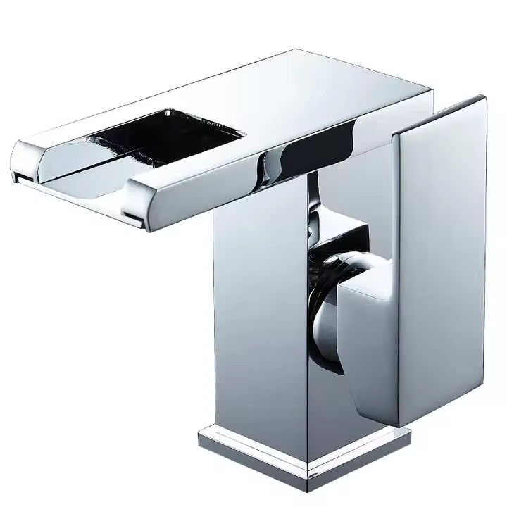Grifo para lavabo de baño con Luz LED en Cascada, Grifo de Agua fría y Caliente (Plisado) - 1