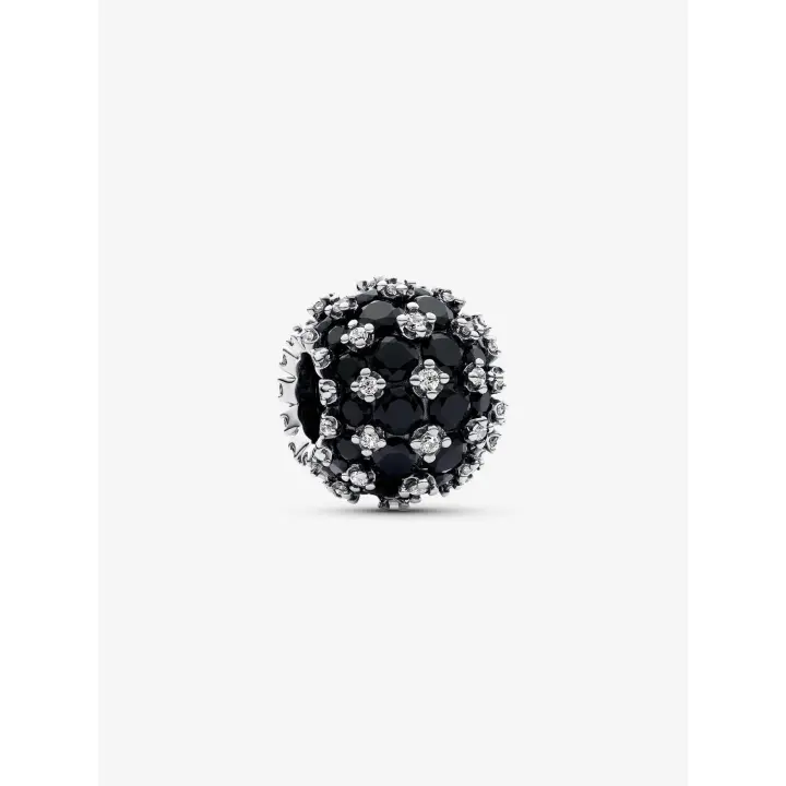 Pandora - Charm Redondo Negro con pavé brillante-Plata de Legislación - 1