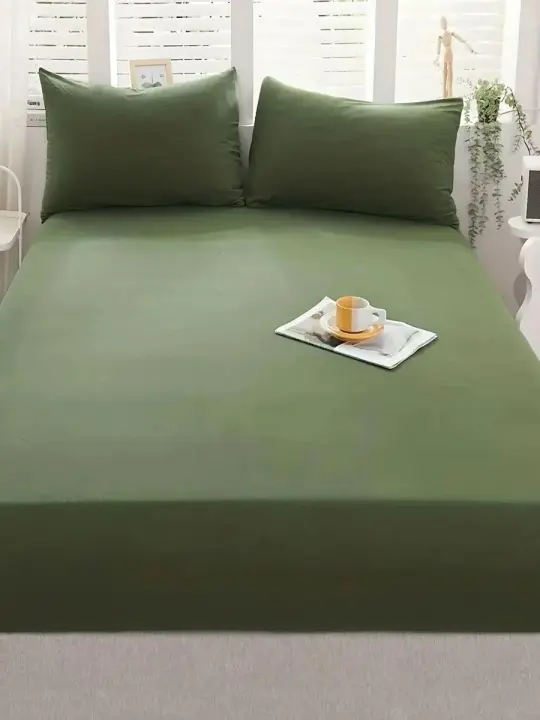 Sábana Individual De 1 Pieza Color Sólido Cubierta De Cama Poliéster 100% Tejida Con Tat 80TC Sin Impresión De Jiangsu - 1