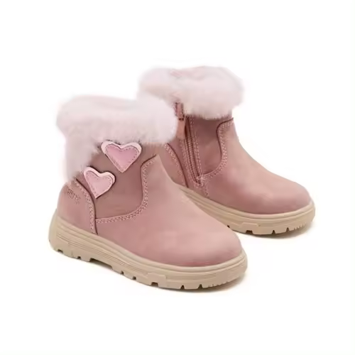 Botas corazones con pelo OSITO BY CONGUITOS 129007 en rosa o beige. - 1