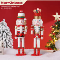 2Pcs Soldado De Navidad Nutcracker De 38CM Adorno De Escritorio Serie De Caramelo Artesanal De Madera Regalo De Navidad Decoración Para El Hogar - details 0