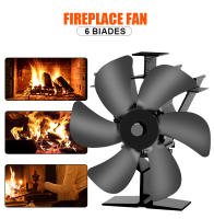 Ventilador De Estufa De Madera De 6 Hojas Ecológico Y Silencioso Para Invierno Distribución Eficiente Del Calor Negro Para Hogar Y Salón - details 0