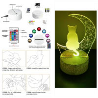 Lámpara De Noche LED 3D De Gato Lindo Para Niños Luz De Escritorio Para Dormitorio Con Toque Inteligente Regalo De Cumpleaños Decoración Para El Hogar - details 8