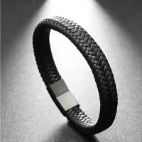 Pulsera De Cuero Retro Para Hombres Europeos Y Americanos Abierta Tamaño Múltiple Tejida Regalo De Deporte Al Aire Libre - details 1
