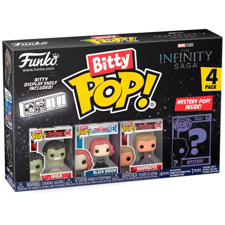 Blister 4 figuras Bitty POP Marvel The Infinity Saga HulkFigura  Coleccionable - Idea de Regalo- Mercancia Oficial - Juguetes para Niños y Adultos - Movies Fans - Muñeco para Coleccionistas y Exposición - 1