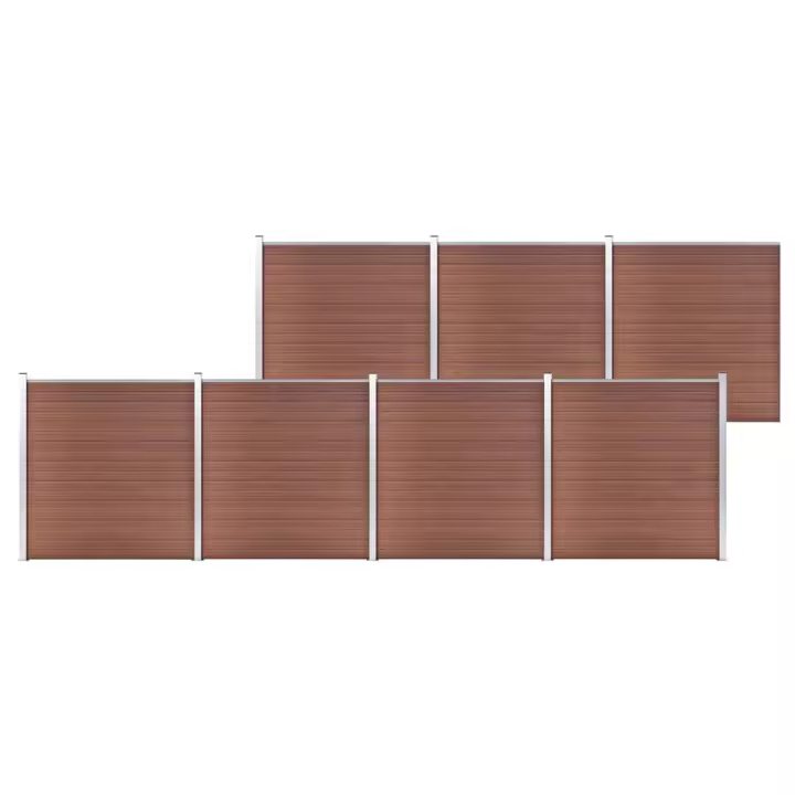vidaXL Valla de jardín de WPC marrón 1218x186 cm - 1