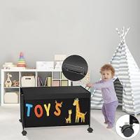 T-Lovendo - Caja de Juguetes para Niños - Baúl de Almacenamiento con Ruedas - Cajón de Juguetes con Tapa - 70L - details 2