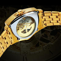 Reloj Automático De Lujo Para Hombres WINNER Con Esqueleto Triangular Y Correa De Acero Inoxidable Luminoso Resistente Al Agua Y Al Choque - details 6